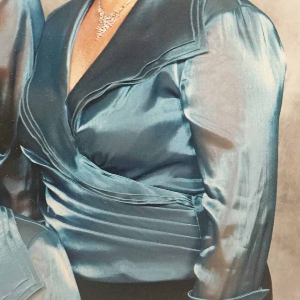 Formal Separate Top – Aqua "Sharkskin"